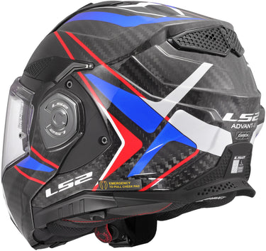 Ls2 klapphelm ff901 advant x carbon future ii helmet advant x carbo future ii white blue l