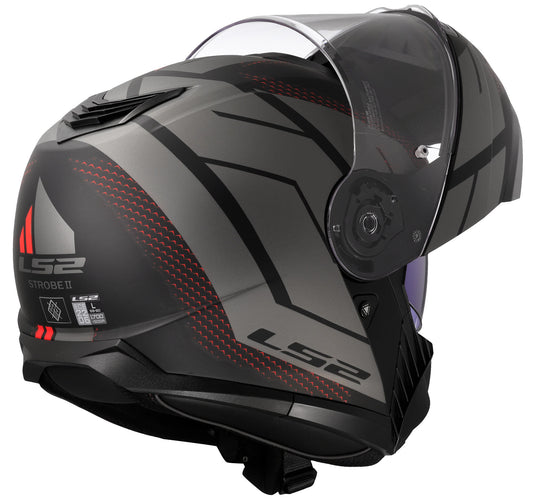 Ls2 opklaphelm ff908 strobe ii code helmet ff908 stro. ii code xl black grey matt