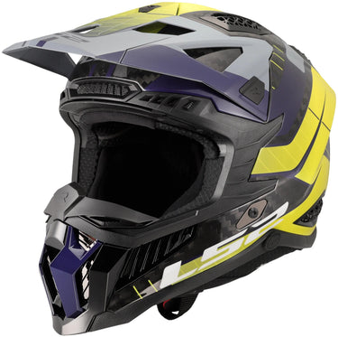 Ls2 crosshelm mx703 x-force galuo helmet x-force galuo gray neon yellow gr. l