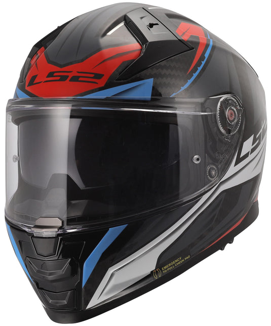 Ls2 integraalhelm ff811 vector ii carbon savage helmet ff811 vector i c savage white bl red xl