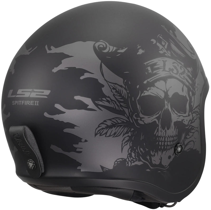 Afbeelding laden in galerijviewer, Ls2 jethelm of599 spitfire ii willy helmet of599 spitfire ii willy black grey l
