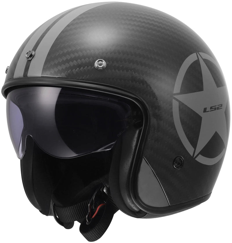Load image into Gallery viewer, Ls2 jethelm of601 bob ii carbon star helmet of601 bob ii carbon star gray gr. xl
