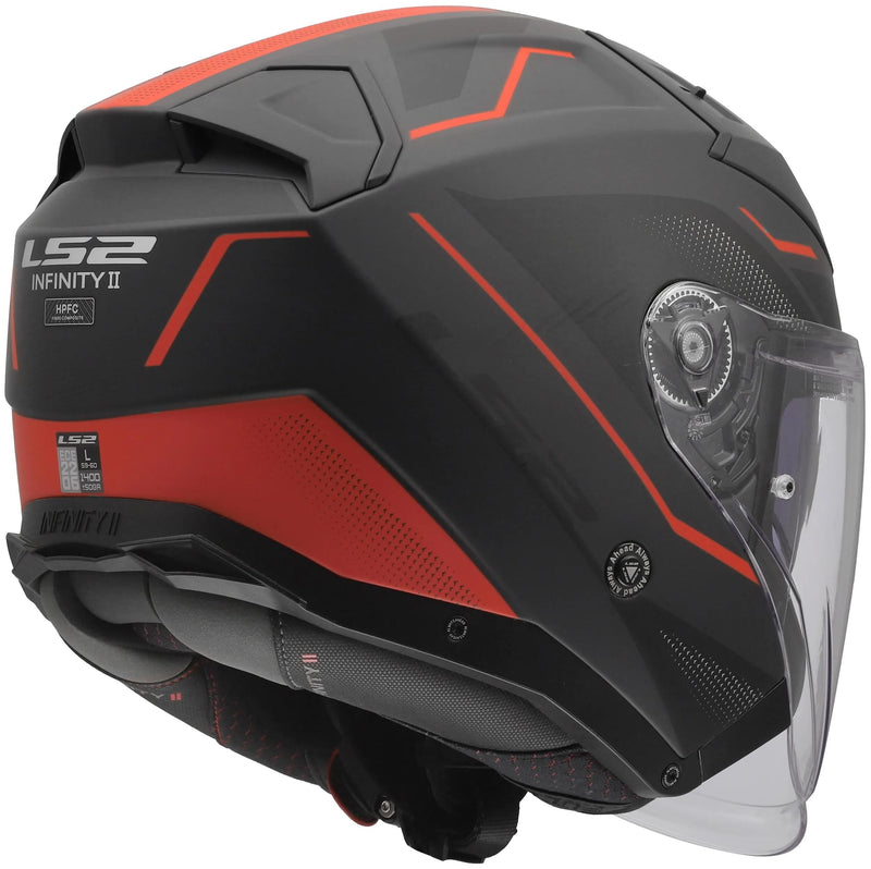 Load image into Gallery viewer, Ls2 jethelm of603 infinity ii veyron helmet of603 infinity ii veyron black gr red l
