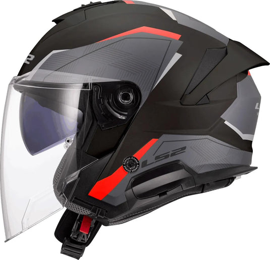 Ls2 jethelm of618 verso ii air helmets of618 verso i air black red gr. xxl