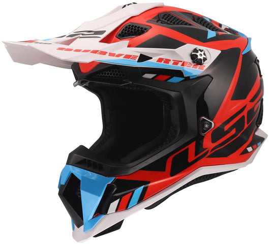 Ls2 crosshelm mx700 subverter evo ii stomp helmet mx700 subverte stomp white blue red l