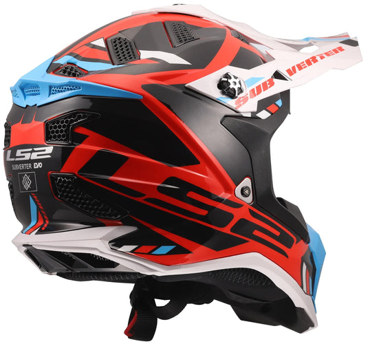 Ls2 crosshelm mx700 subverter evo ii stomp helmet mx700 subverte stomp white blue red l