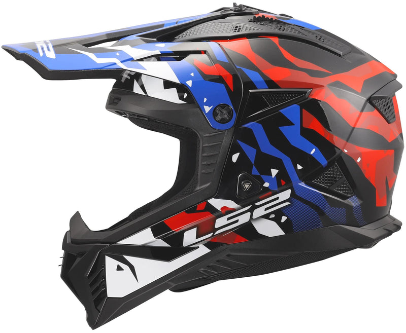 Load image into Gallery viewer, Ls2 crosshelm mx708 fast ii grotesk helmet mx708 fast ii grotesque white bl red xx
