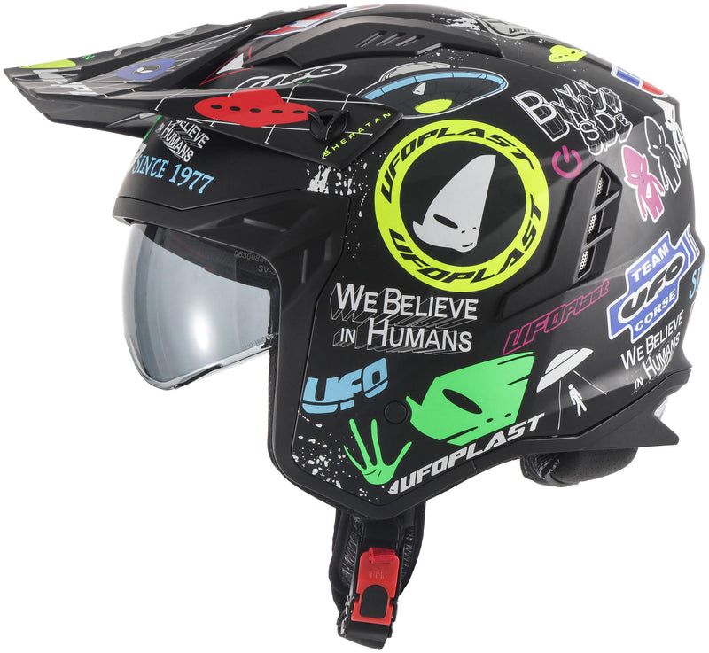 Load image into Gallery viewer, Ufo plast sheratan jethelm helmet sheratan xs matt graphic
