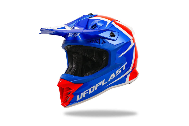 Load image into Gallery viewer, Ufo plast crosshelm intrepid helmet interpid l blue red
