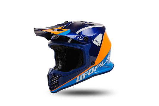 Ufo plast kinder crosshelm korey , uitneembaar helmet ufo plst korey s blue orange