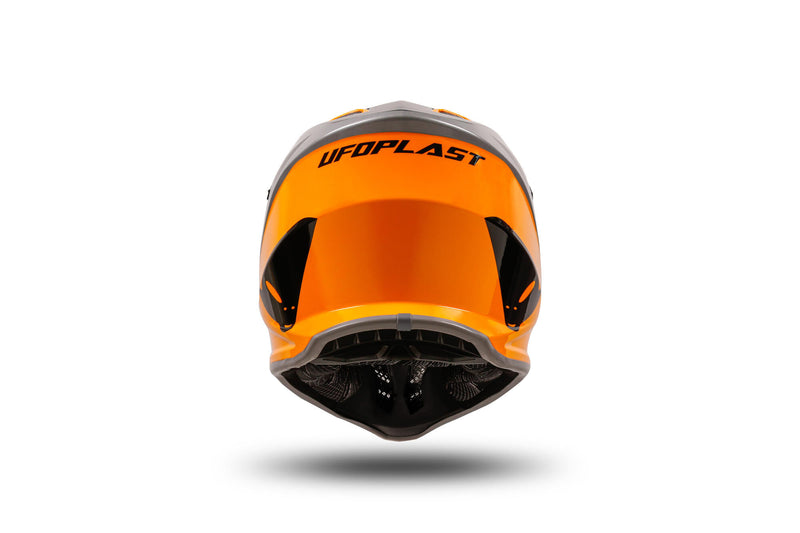 Load image into Gallery viewer, Ufo plast kinder crosshelm korey , uitneembaar helmet ufo plst korey s grey orange
