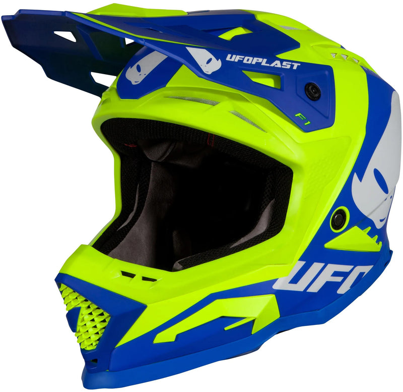 Load image into Gallery viewer, Ufo plast crosshelm echus helmet echus xxl blue yel. matt
