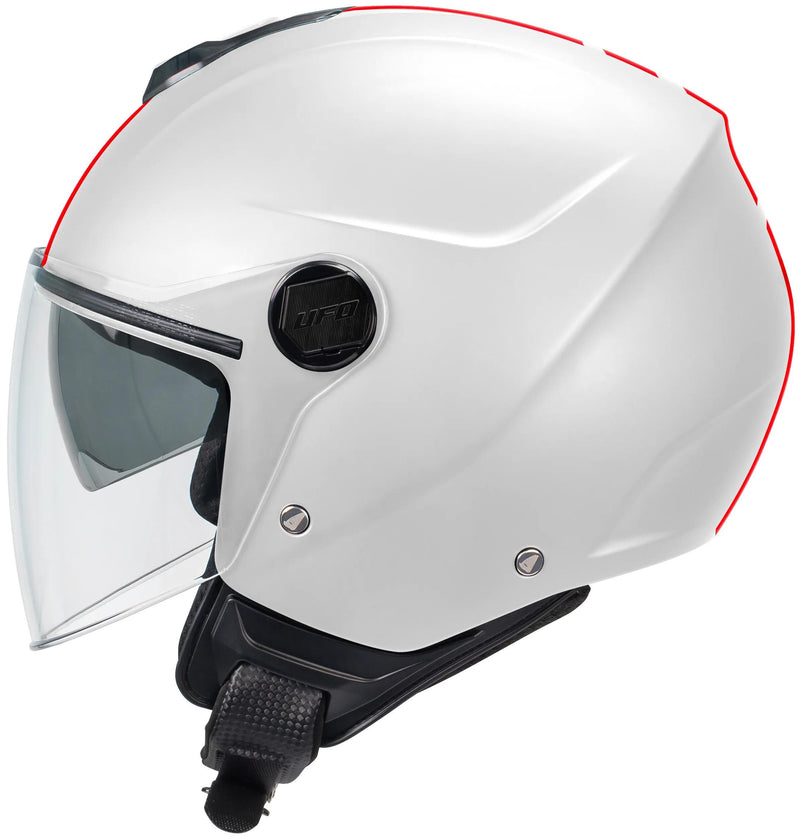 Load image into Gallery viewer, Ufo plast jethelm nixie helmet ufo nixie jet white red gr. s
