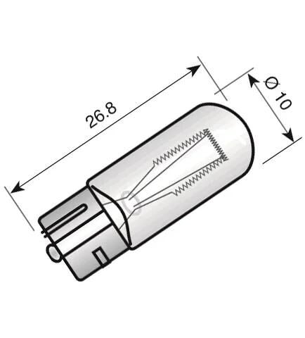 Spahn glasfittinglampen glass base lamps 12v 3w w2.1x9.5d (10pcs)
