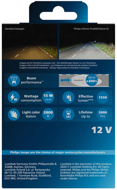 Philips led-scheinwerferlampe ultinon pro6000 boost h7 untinon pro 6000 led booster