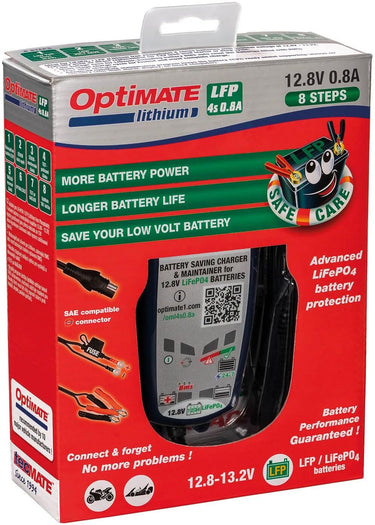 Tecmate acculader optimate lithium 4s 0.8a optimate 4s charger lithium 0.8a