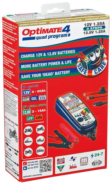 Tecmate acculader optimate4 quad program optimate 4 charger quad program