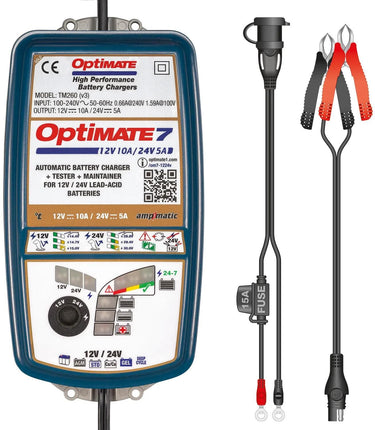Tecmate acculader optimate 7 12v-24v optimate 7 charger 12v 24v