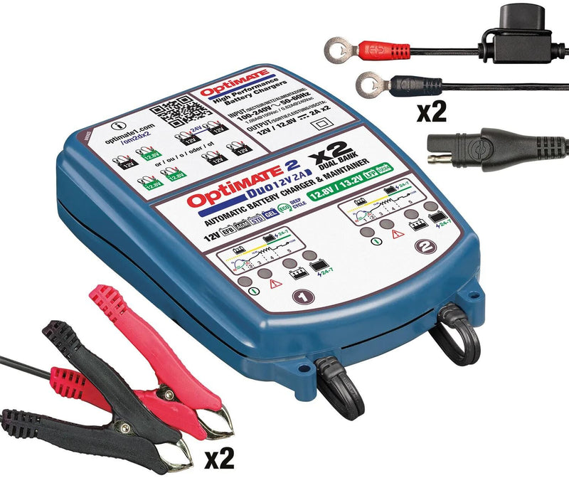 Load image into Gallery viewer, Tecmate batterieladegerät optimate 2 duo optimate 2 charger duo 2er bank
