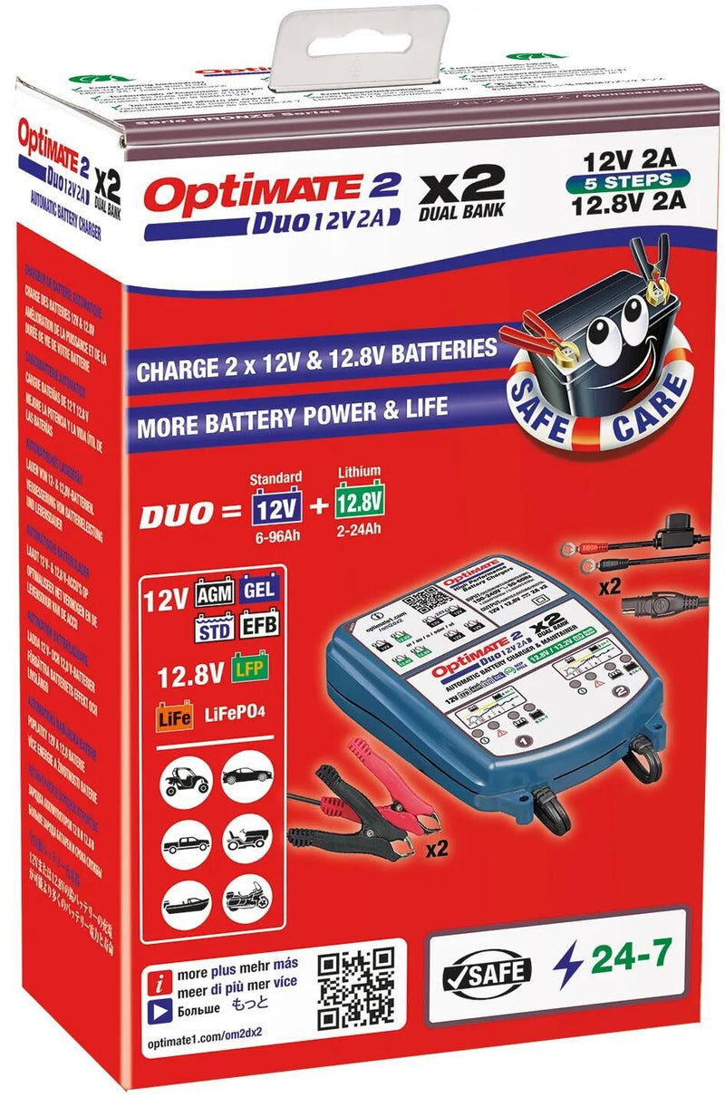 Load image into Gallery viewer, Tecmate batterieladegerät optimate 2 duo optimate 2 charger duo 2er bank
