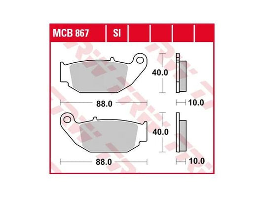 Trw bremsbelag mcb 867 brake pads organ. mcb 867
