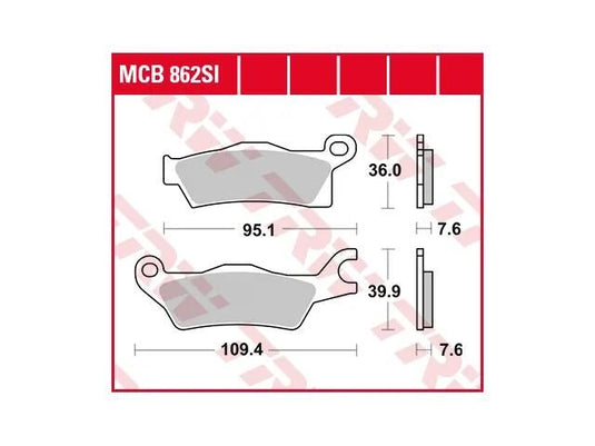 Trw bremsbelag mcb 862 brake pads sinter mcb 862 si
