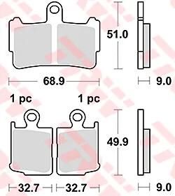 Trw bremsbelag mcb 828 brake pads sinter mcb 828 sv