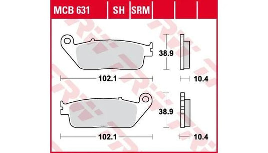 Trw bremsbelag mcb 631 brake pads sinter mcb 631 srm
