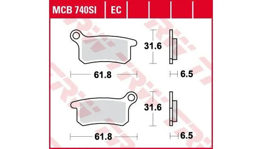 Trw bremsbelag mcb 740 brake pads organ. mcb 740 ec