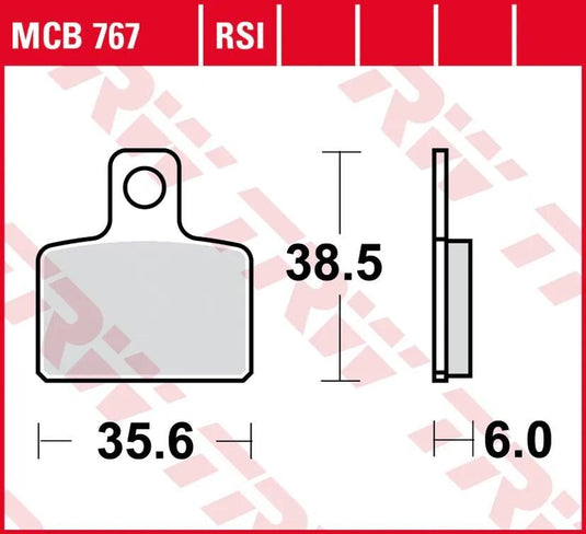Trw bremsbelag mcb 767 brake pads sinter mcb 767 rsi