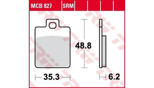 Trw bremsbelag mcb 827 brake pads organ. mcb 827