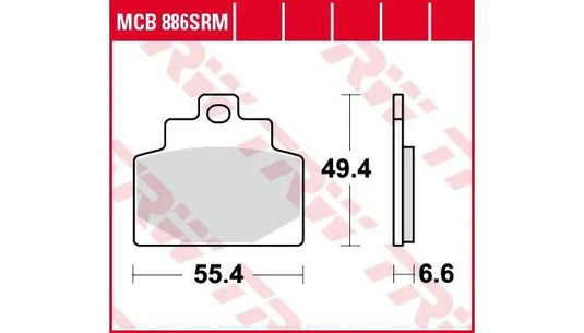 Trw bremsbelag mcb 886 brake pads sinter mcb 886 srm