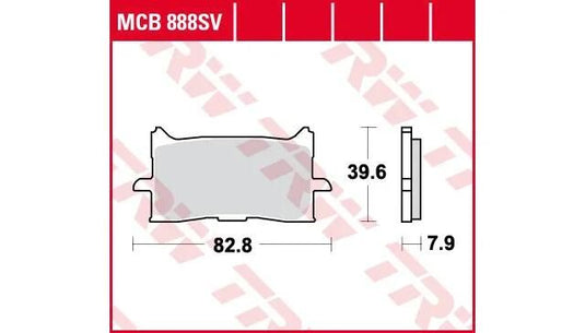 Trw bremsbelag mcb 888 brake pads sinter mcb 888 sv