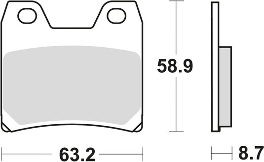 Trw bremsbelag mcb 725 brake pads organ. mcb 725