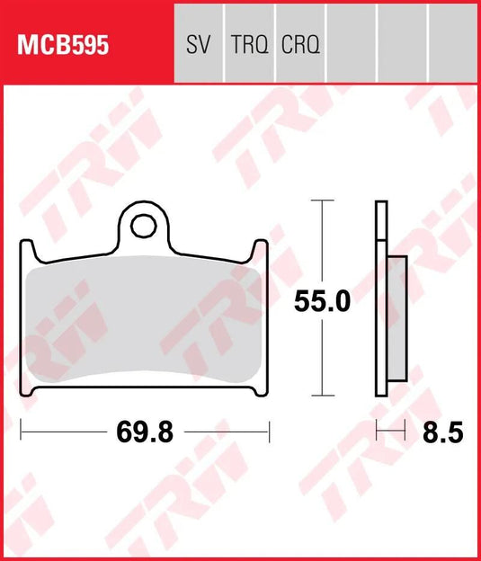 Trw bremsbelag mcb 595 brake pads sinter mcb 595 sv