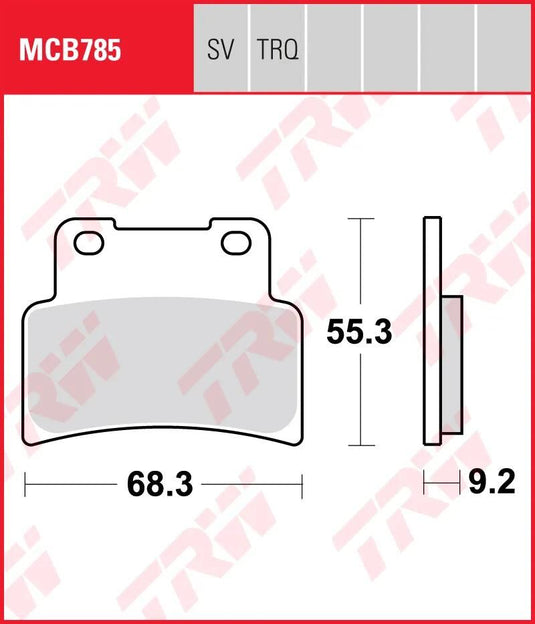 Trw bremsbelag mcb 785 brake pads sinter mcb 785 sv