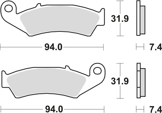 Trw bremsbelag mcb 574 brake pads sinter mcb 574 si