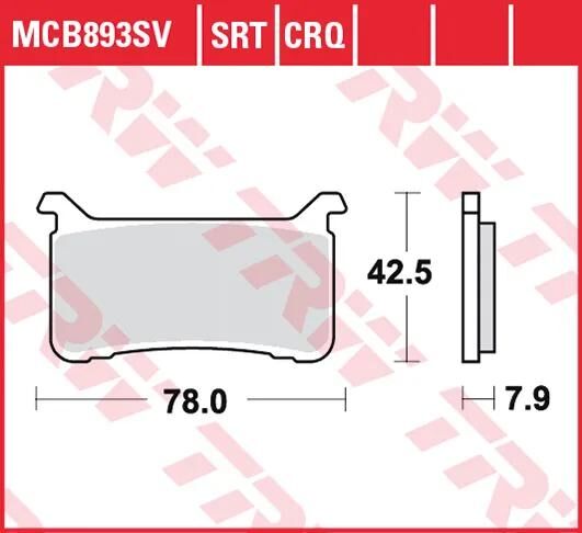 Trw bremsbelag mcb 893 brake pads sinter mcb 893 sv