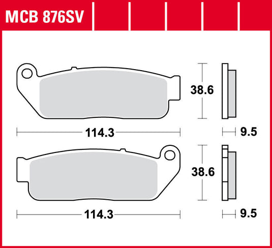 Trw remblokken mcb 876 brake pad mcb 876 sv sintered metal
