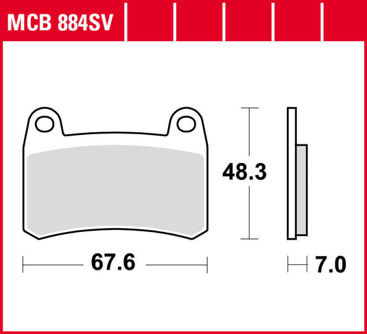 Trw remblokken mcb 884 brake pad mcb 884 sv sintered metal