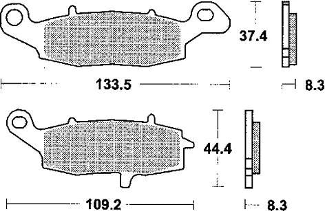 Trw remblokken mcb 682 brake pad mcb 682 trq sint.metal racing