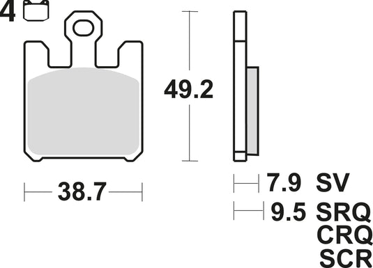 Trw bremsbelag mcb 742 brake pads sinter mcb 742 trq