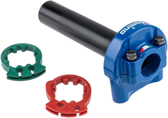 Domino gasdraaigreep armatuur xm2 throttle grips aluminum blue 2-pull xm2