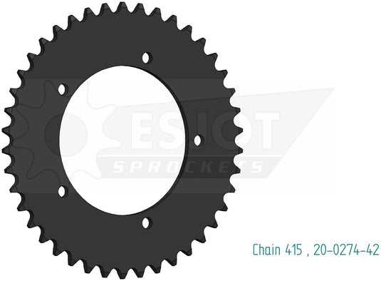 Esjot achtertandwiel 0274 chain wheel 415 42z steel black