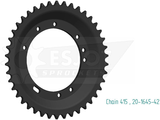 Esjot achtertandwiel 1645 chain wheel 415 42z steel silver
