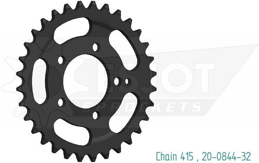 Esjot achtertandwiel 0844 chain wheel 415 32z steel black