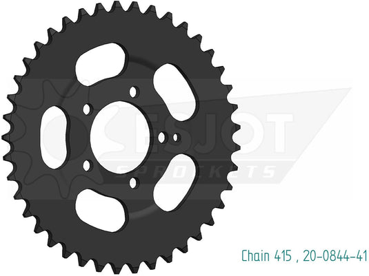 Esjot achtertandwiel 0844 chain wheel 415 41z steel black