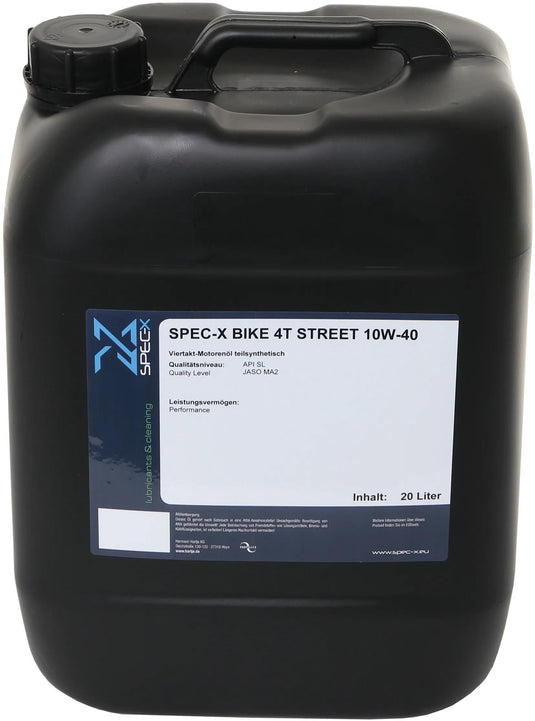 Spec-x motoröl bike 4t street motor oil 4t 10w-40 stre 20l bike