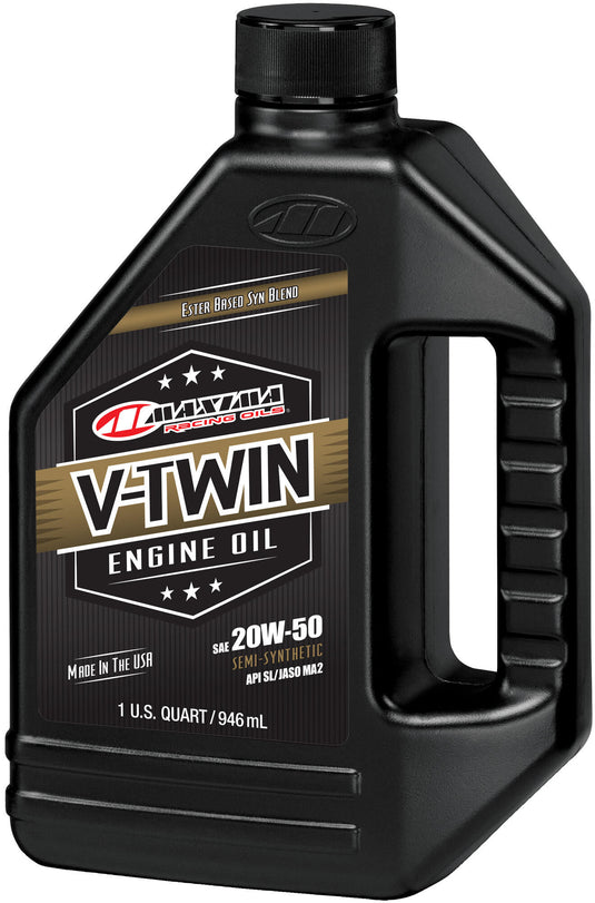 Maxima racing oils motorolie v-twin synthetic blend motor oil maxima v-twin full synth. 20w-50 946ml