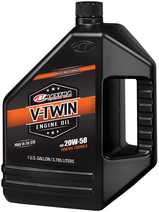 Maxima racing oils motorolie v-twin mineral motoroil 4t 20w-50 maxima 3.785l v-twin